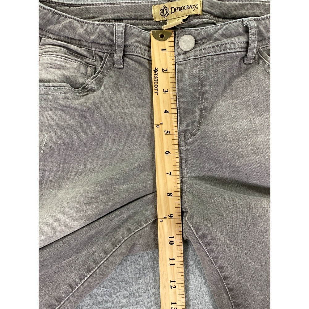 Democracy Womens Flex-ellent Straight Cropped Jeans Size 6 Gray Boho Raw Hem - Picture 6 of 12